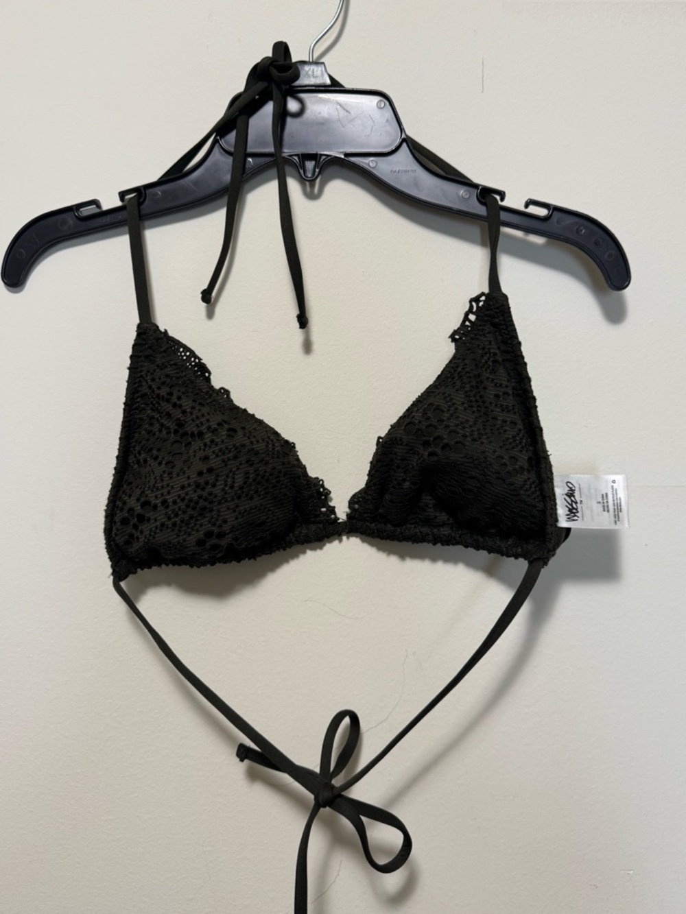 Mossimo Supply Co. Black Crochet Triangle Bikini Top